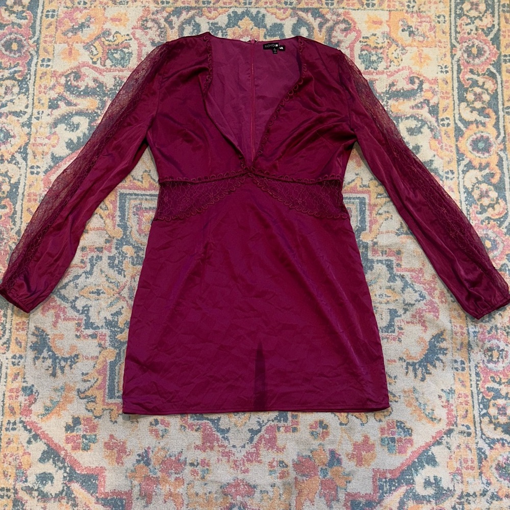 Raspberry Long Sleeve Dress